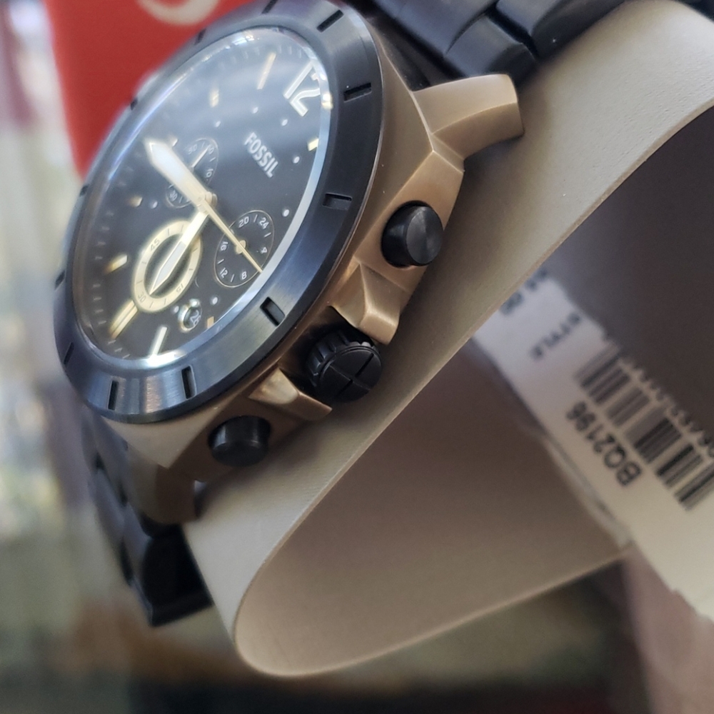 ❌SOLD❌FOSIL PRIVATEER SPORT CRONOGRAF BLACK/GOLD - Picture 10 of 12